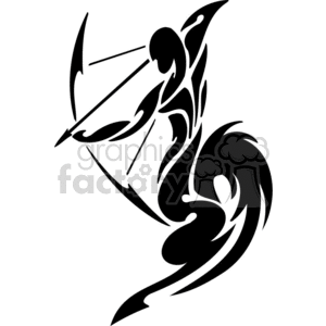 A tribal-style clipart illustration of the Sagittarius zodiac sign, featuring a centaur holding a bow and arrow.