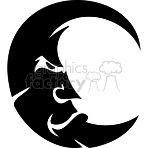 This clipart image features a stylized crescent moon with a facial expression, typically used in contexts related to astrology, star signs, and horoscopes.