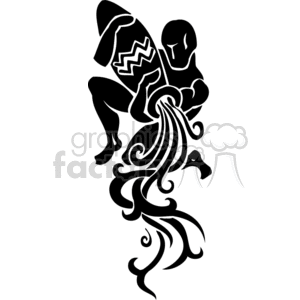 Clipart image of an Aquarius zodiac sign, featuring a water-bearer pouring water.