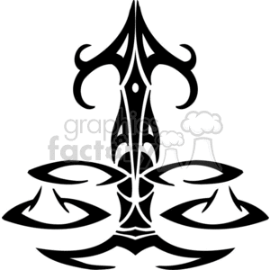 An intricate clipart depicting the astrological symbol for Libra, characterized by balanced scales. The design features a tribal art style.