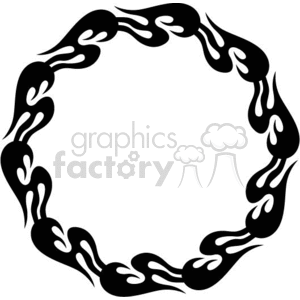 Circular Tribal Flame Tattoo Design