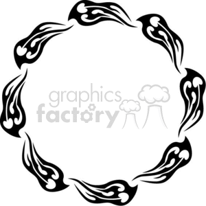 Circular Frame with Flame-like Decorative Pattern