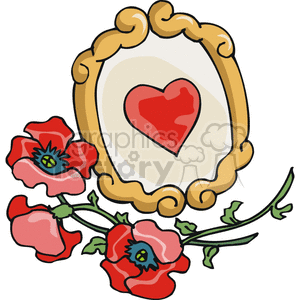 Valentine's Day Mirror with Heart and Roses