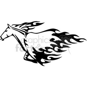 Flaming horse profile