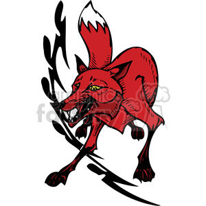 Dynamic Red Fox for Vinyl, Signage, and Tattoo Design