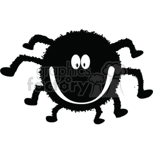 The clipart image depicts a cartoon spider with furry legs, wearing a silly expression on its face. 