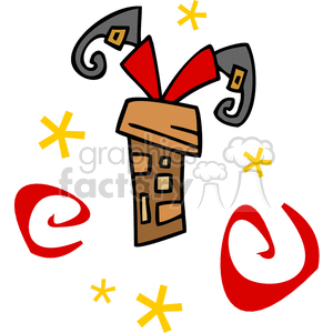 Santa stuck in a chimney