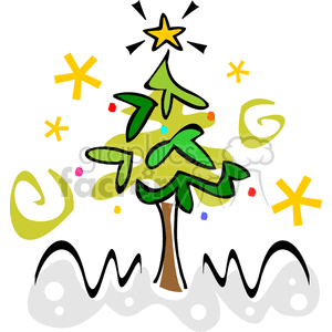 Download Whimsical Two Toned Green Christmas Tree clipart ...