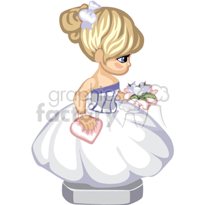 small girl wearing a wedding dress