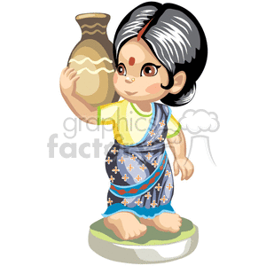 clipart of an indian watering pot