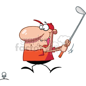 Man swinging a golf club