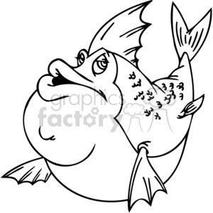 Funny Big Fish Cartoon Illustration