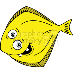 Funny yellow Two eyed flat fish