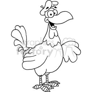 A humorous clipart image of a cartoon hen wearing a beret, resembling one of the 'Three French Hens' from the Christmas carol 'Twelve Days of Christmas'.