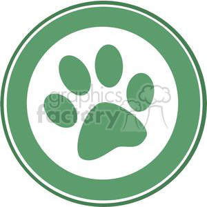 Green and White Paw Print