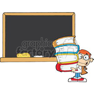   2996-Student-With-Books-In-Front-Of-School-Chalk-Board 