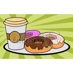 3489-Coffe-Cup-With-Donut clipart #380871 at Graphics Factory.