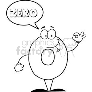 Cartoon Number Zero Character