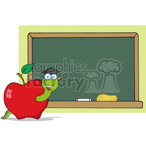 4271-Happy-Graduate-Worm-In-Apple-And-School-Chalk-Board