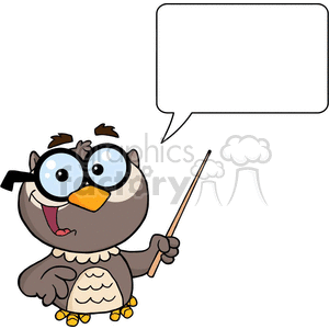 Cartoon Owl Teacher for Education