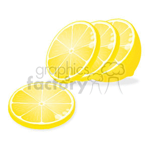 The clipart image shows a cartoon lemon that has been sliced into multiple yellow slices.