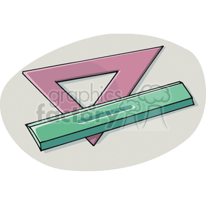 Cartoon triangle and ruler 