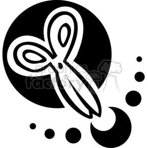 Black and white outline of a pair of scissors 
