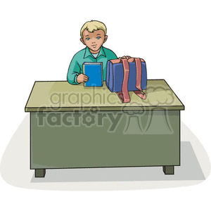 Cartoon Student Sitting At A Desk Clipart Royalty Free Gif Jpg