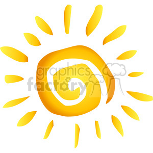 12886 RF Clipart Illustration Summer Hot Abstract Sun