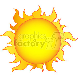 128912 RF Clipart Illustration Yellow Sun Shining