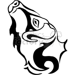 This clipart image features a stylized, simplistic black and white outline of an ox head. The design is bold and graphic, suitable for use in vinyl decals or as a tattoo template due to its clear and clean lines.
