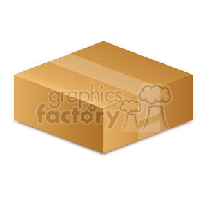 Clipart image of a closed, rectangular cardboard box with tape sealing it.