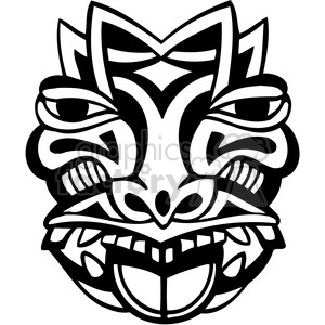 ancient tiki face masks clip art 038