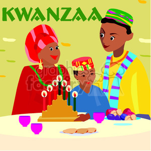 Family celebrating Kwanzaa