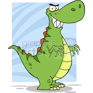 Funny Green Cartoon Dinosaur