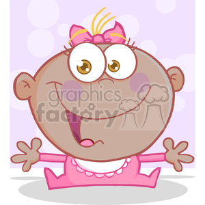 Royalty Free Happy African American Baby Girl With Open Arms