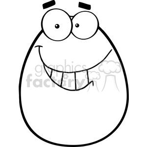   Clipart of Smiling Egg Cartoon Character 