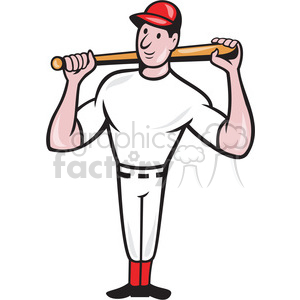 baseball player with bat on shoulders