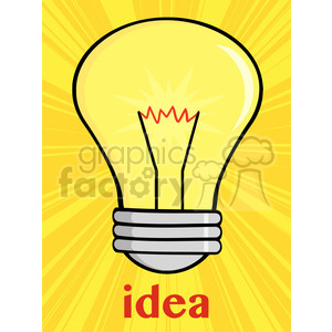 6004 Royalty Free Clip Art Shining Light Bulb With Text