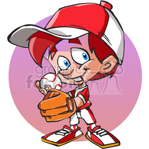 young baseball player cartoon