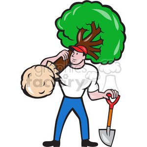   gardener carry tree shovel 