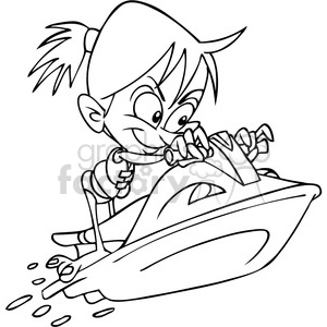 Girl On A Jet Ski Summer Fun Black And White Clipart Royalty Free Gif Jpg Png Eps Svg Ai Pdf Clipart 391458 Graphics Factory
