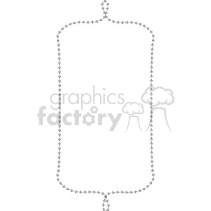 A rectangular clipart image featuring a decorative border made from a series of small heart shapes, forming an elegant frame with a small ornament at the top and bottom.