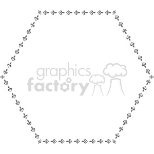 Floral Heart Pattern Hexagonal Frame