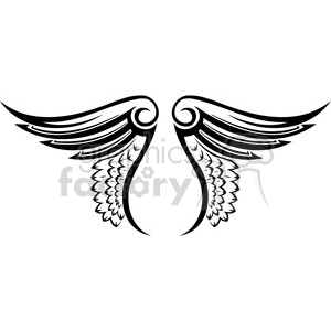   vinyl ready vector wing tattoo design 012 