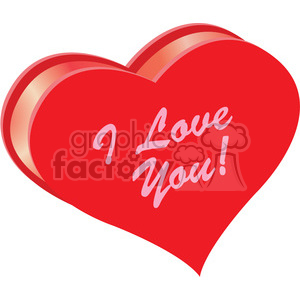 A red heart-shaped graphic with the phrase 'I Love You!' in pink text.