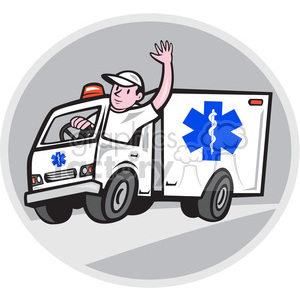 ambulance driver waving