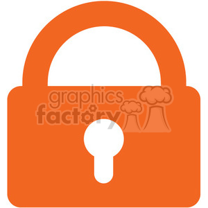   The image depicts a simplified, stylized illustration of an orange lock or padlock in a locked position. It is designed in a minimalistic manner, commonly used for icons, to represent concepts related to security, safety, and protection. 