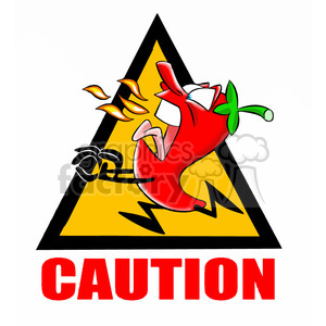 hot chili pepper caution sign