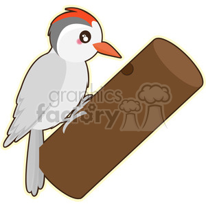   Woodpecker cartoon character vector clip art image 